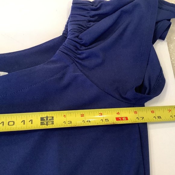 Signature By Robbie Bee Dress Size Small Blue Square Neck Or Off Shoulders Shift - Picture 7 of 13